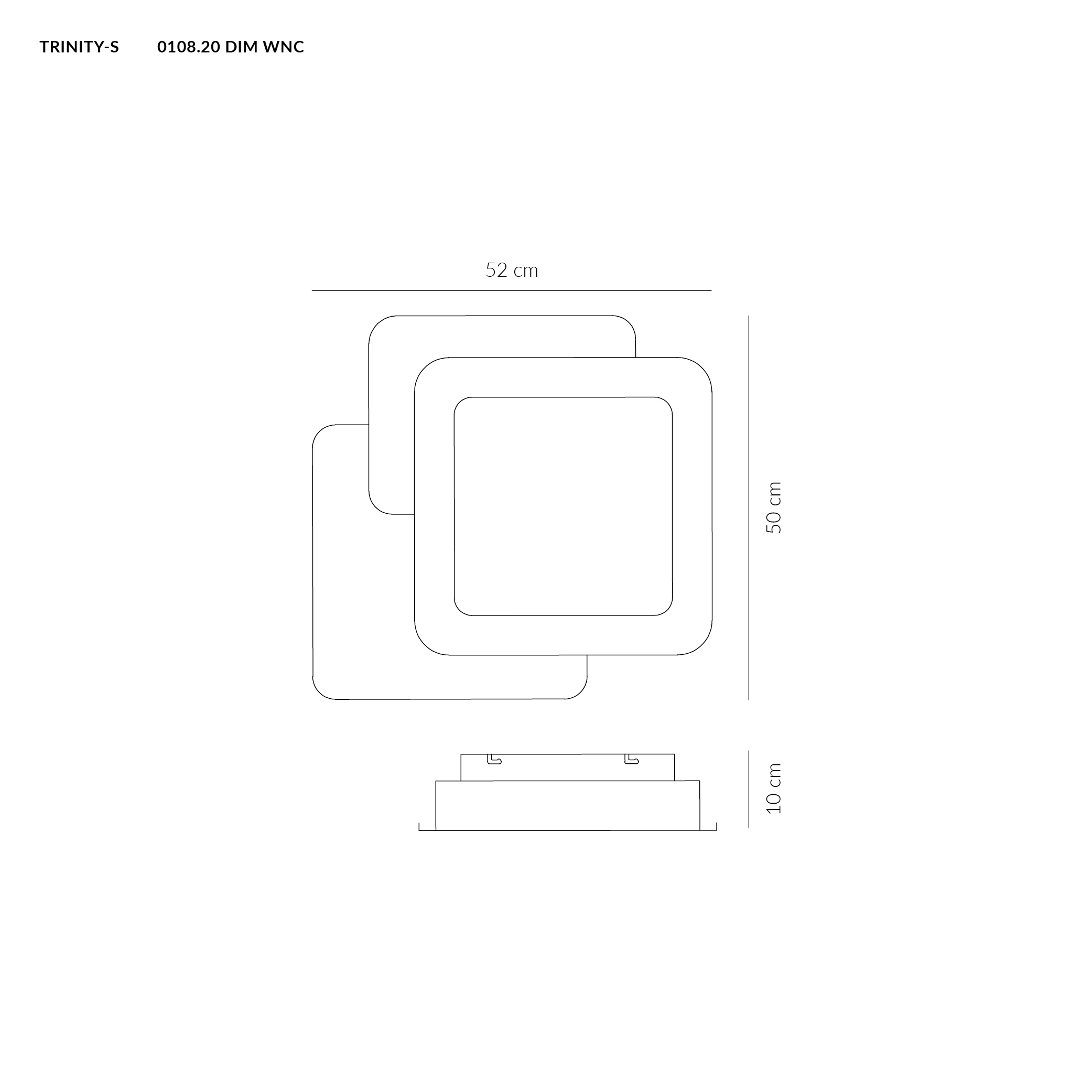 TRINITY-S PLAFONIERA BIANCO 60W 3000K-4000K-6000K DIMMERABILE