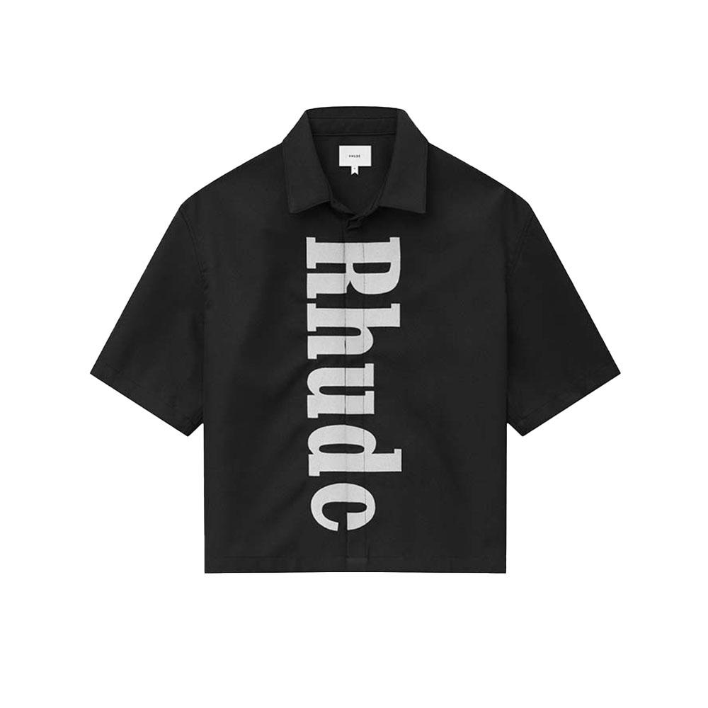 RHUDE Camicia Maniche Corte Shirt Vert Logo 
