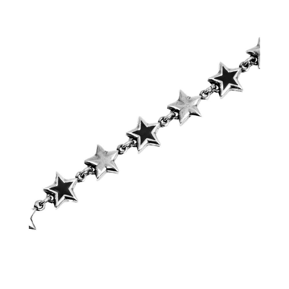 TWOJEYS Braccialetto Bracelet Black Enameled Stars  