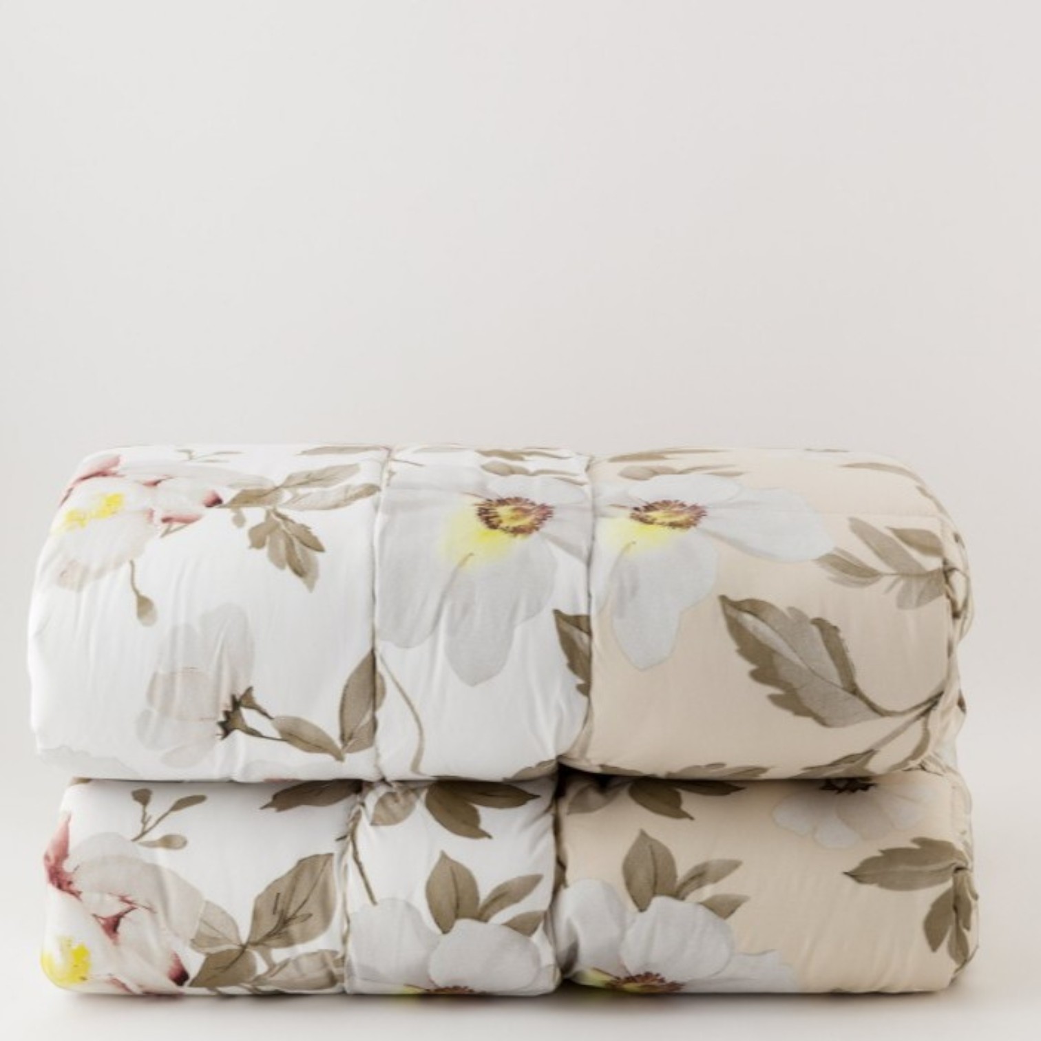 Trapunta matrimoniale Double face Cler - beige e bianca