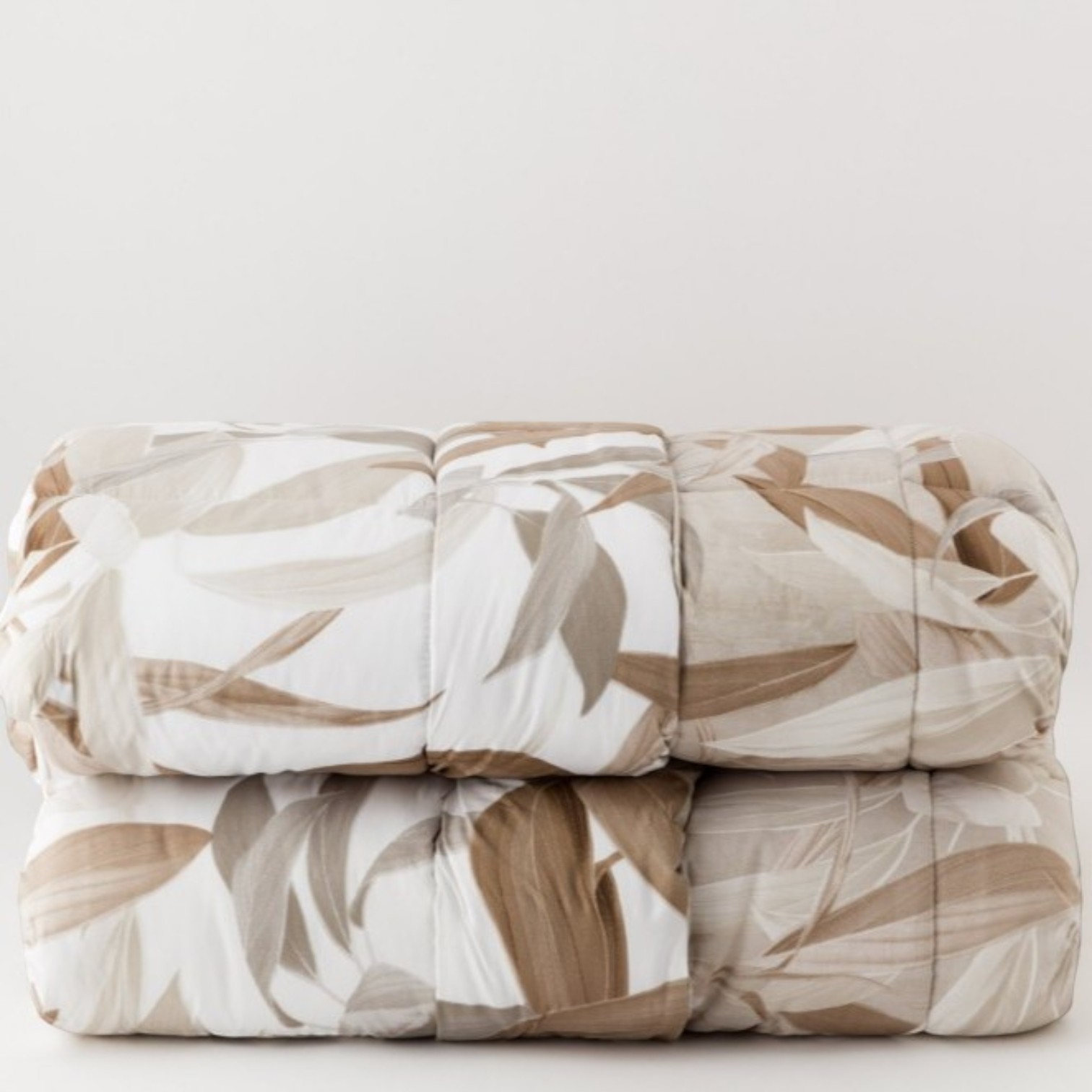 Trapunta matrimoniale Double face Floreal - tortora