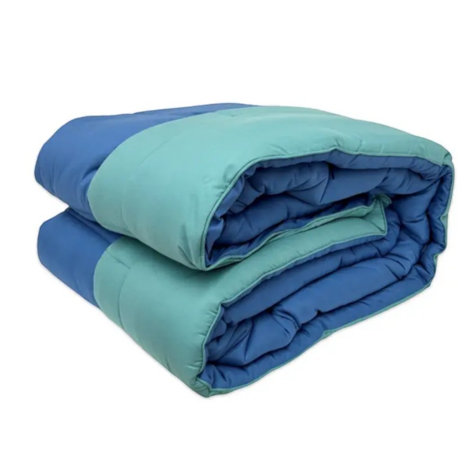 Trapunta matrimoniale Double face Bicolor - azzurro