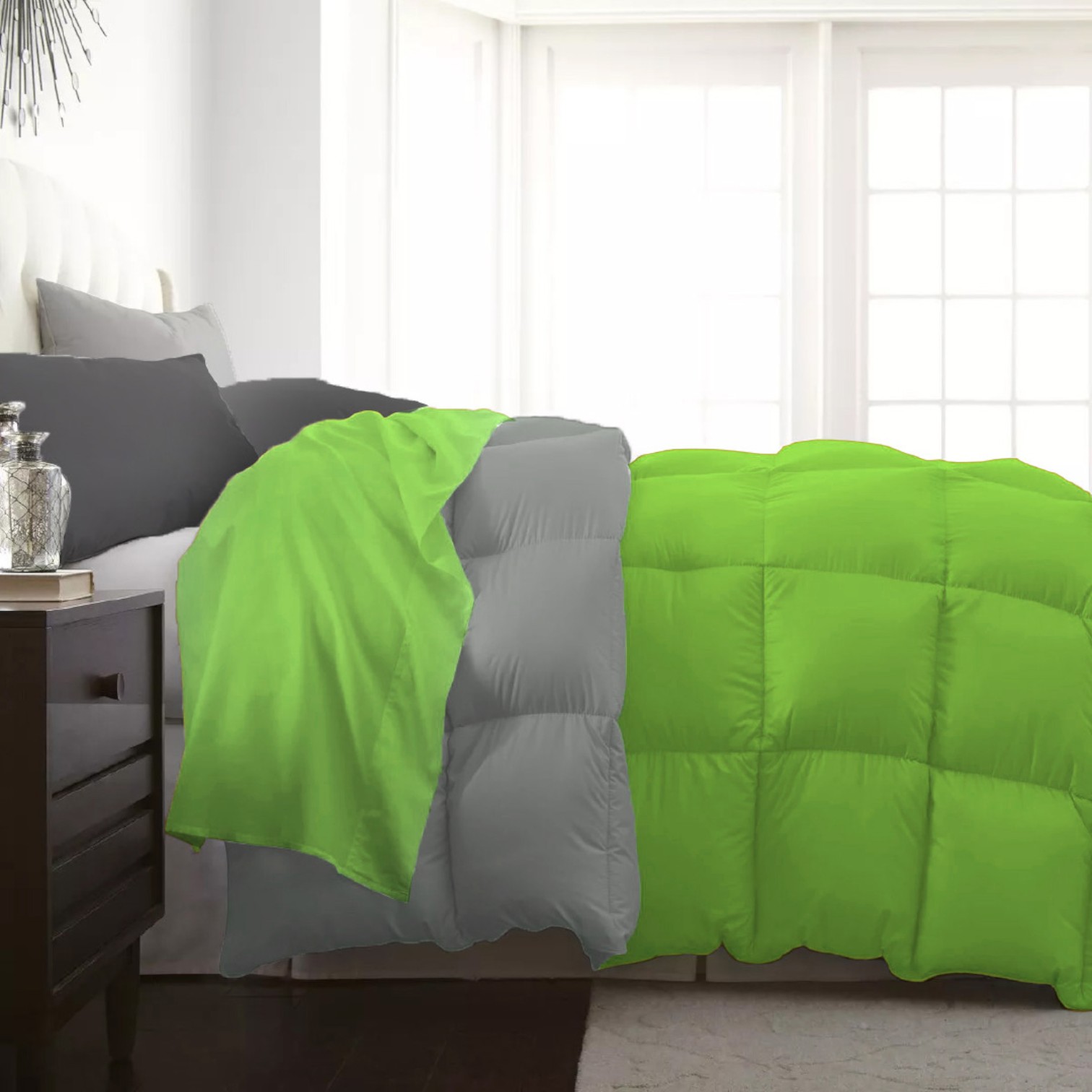 Trapunta una piazza e mezza Piumetta - verde