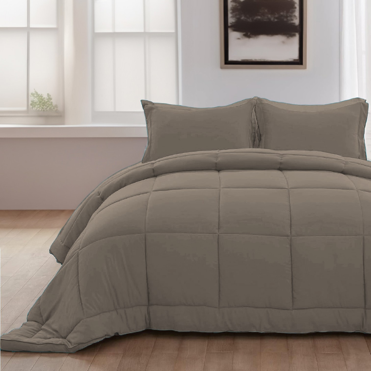 Trapunta una piazza Piumetta - tortora