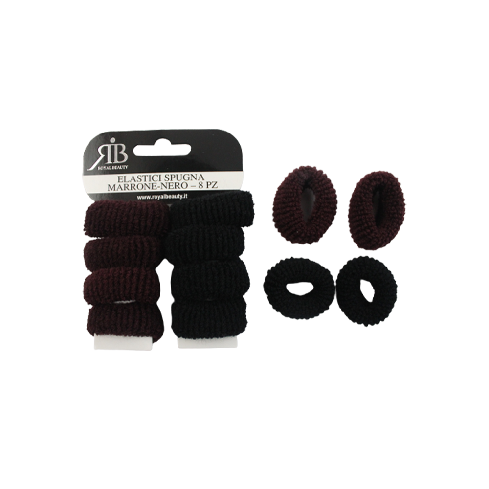 Elastici in Spugna Nero/Marrone 8 Pezzi