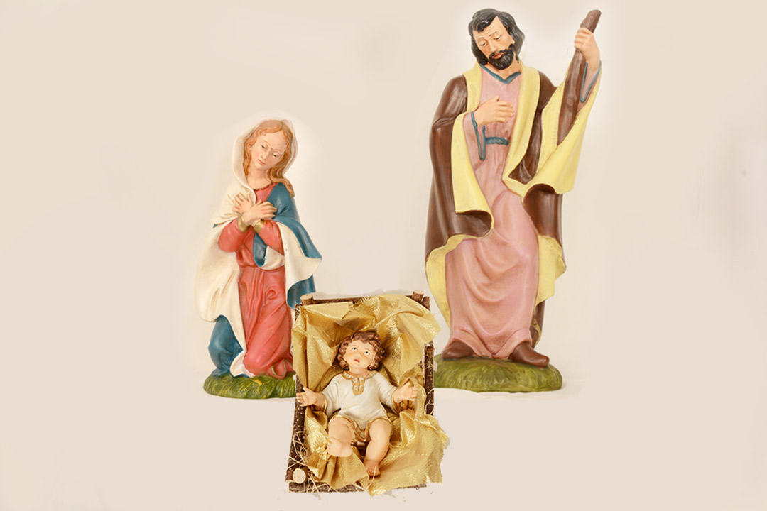 Natività per Presepe in Gomma tipo Legno 53 cm