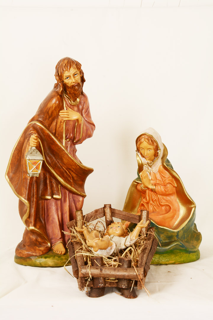 Natività per Presepe in Gomma tipo Legno 40 cm