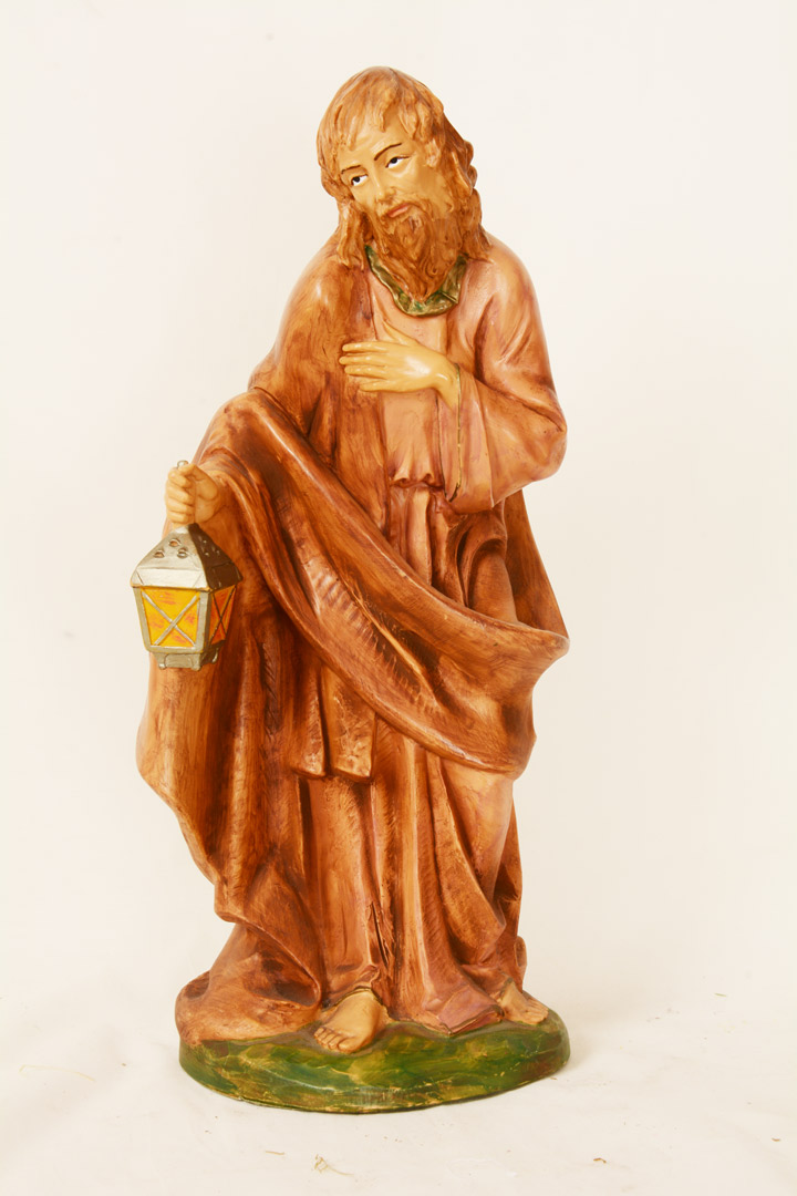 Giuseppe per Presepe in Gomma tipo Legno 40 cm