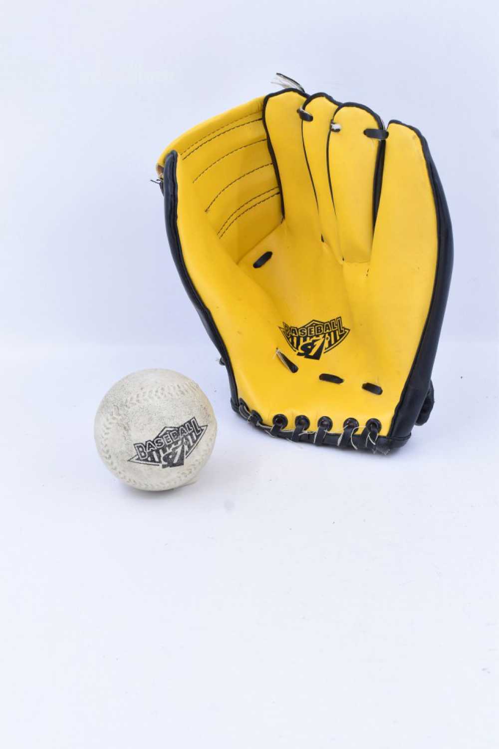 Yellow Baseball Glove With Ball