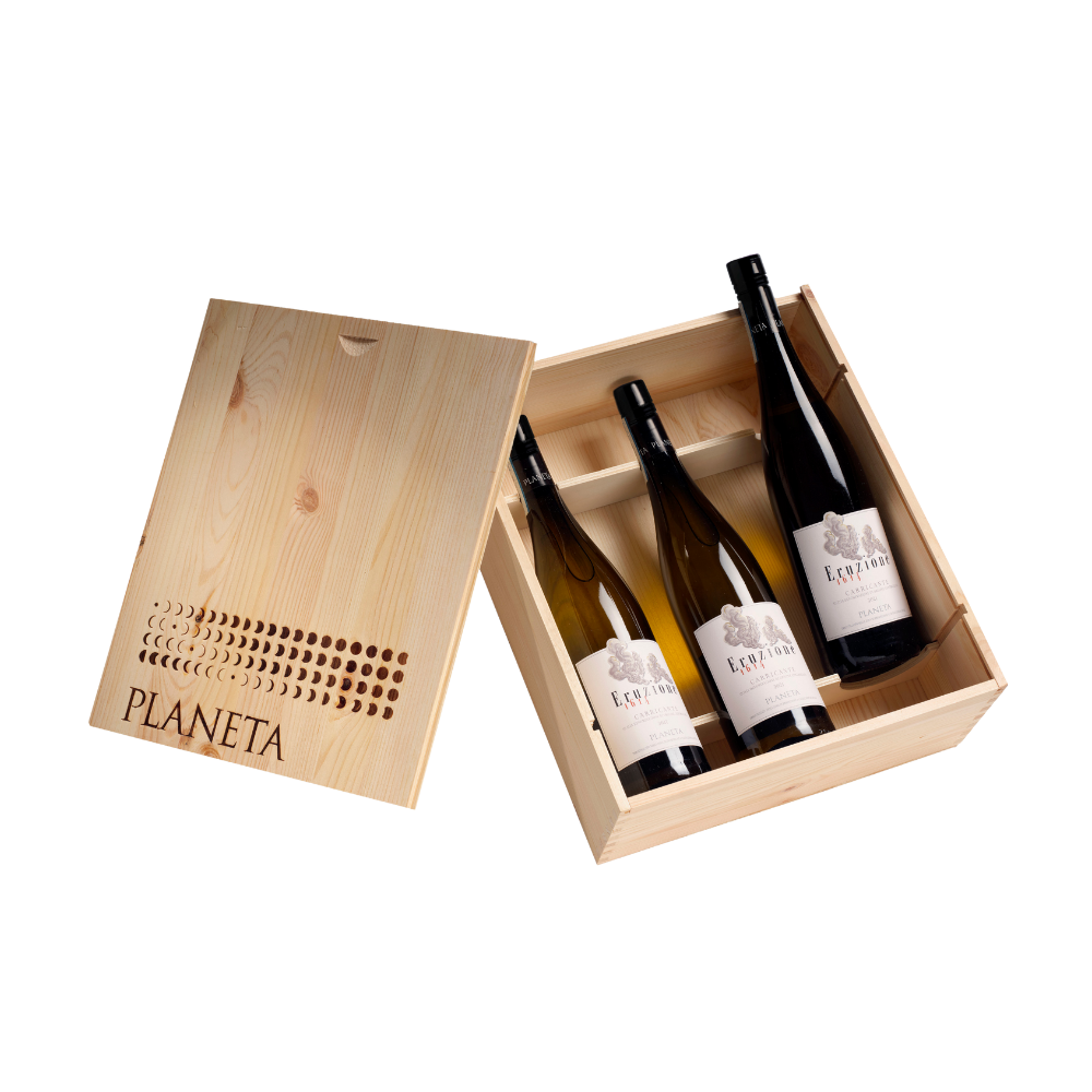 CONF. LEGNO  X 3 - ERUZIONE 1614 CARRICANTE BIANCO BIO 0,750 DOC SICILIA 