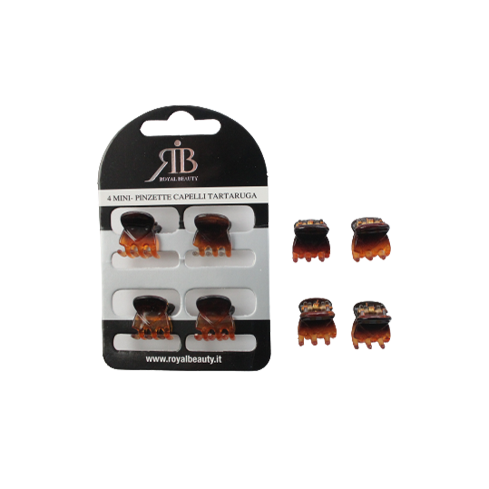 Pinza Capelli Tartaruga Mini 4 Pezzi