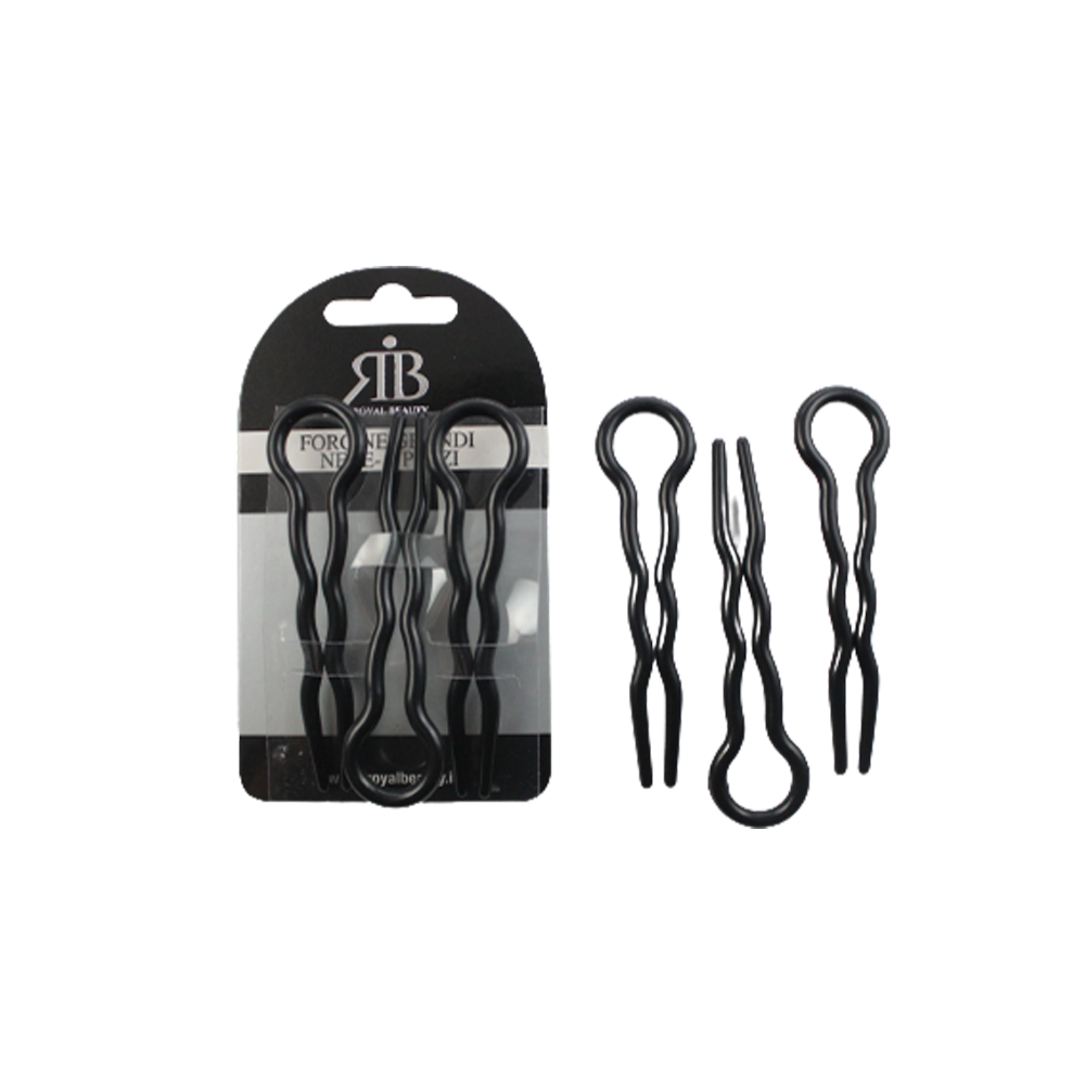 Forcine per Capelli Grandi Nere 3 Pezzi