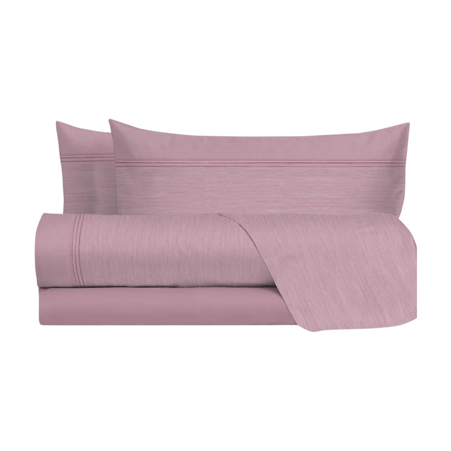 Completo letto matrimoniale Melange - rosa malva