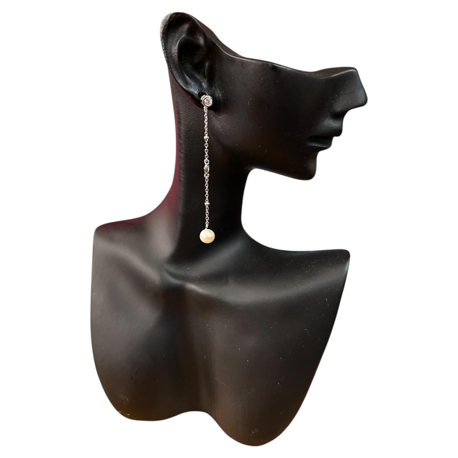 LES POULETTES BIJOUX Orecchini Pendenti Corti In Argento Rodiato Con Perla Coltivata 11 Mm, Gioiello Autore In Cofanetto Regalo