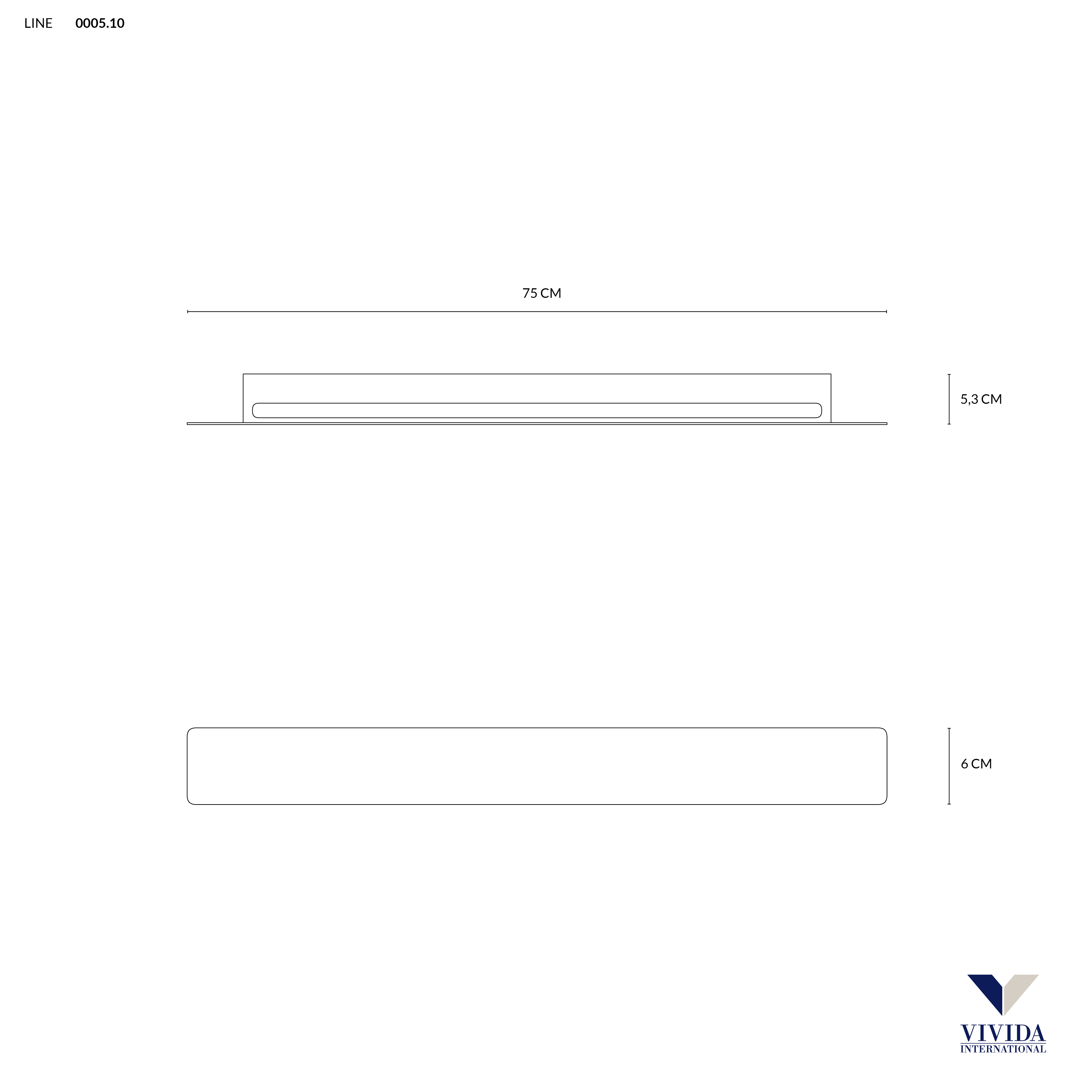 LINE APPLIQUE 75 BIANCO 24W 3000K