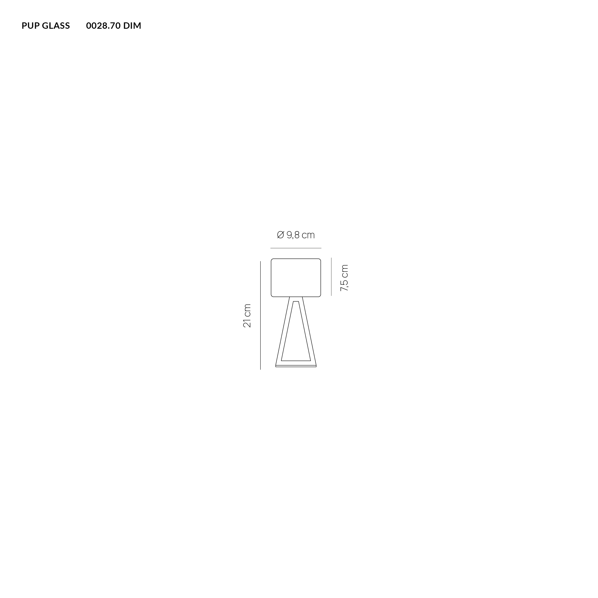 PUP GLASS BIANCO 9W 3000K DIMMERABILE