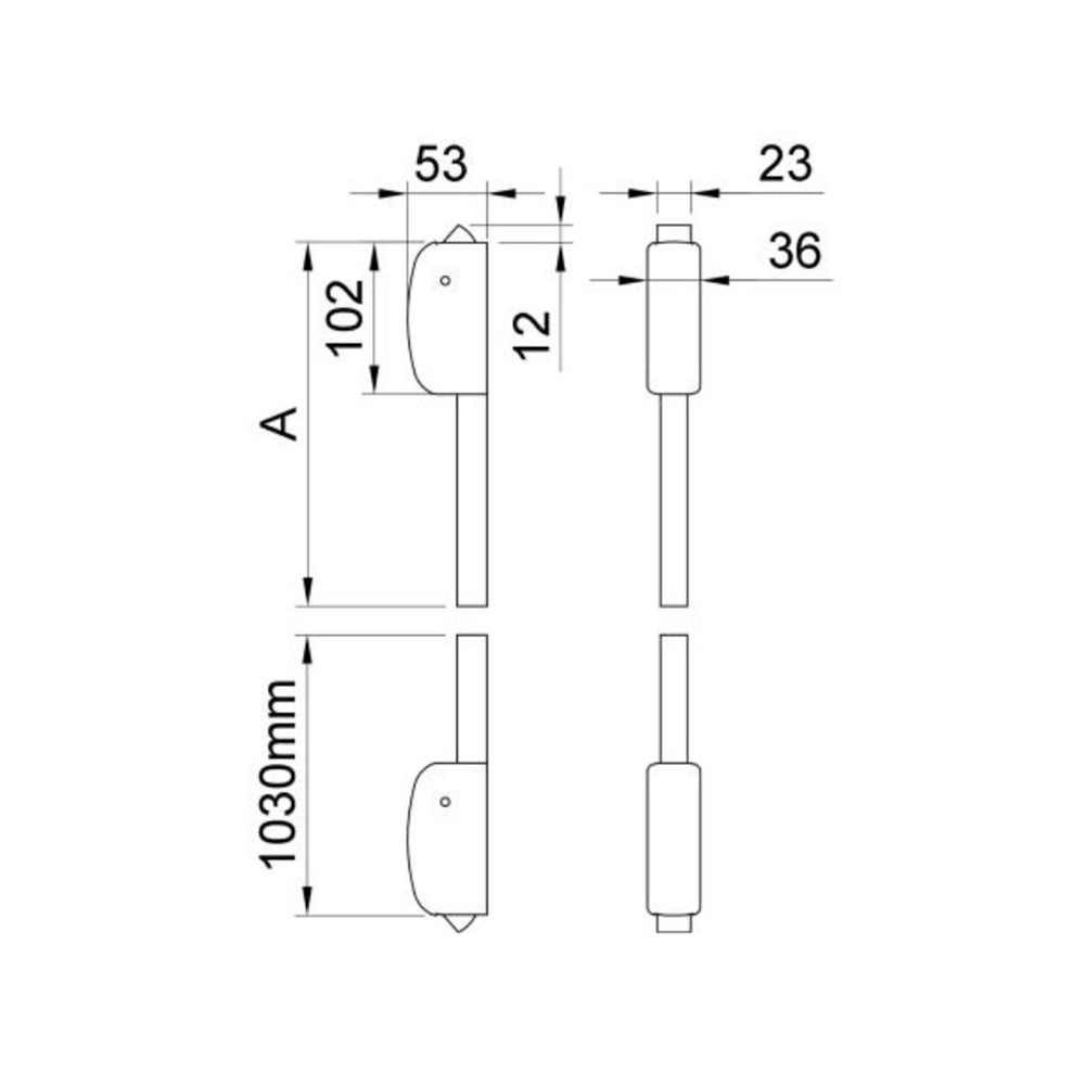 Aste e scocchi sopra e sotto finitura nero Antipanic A450T