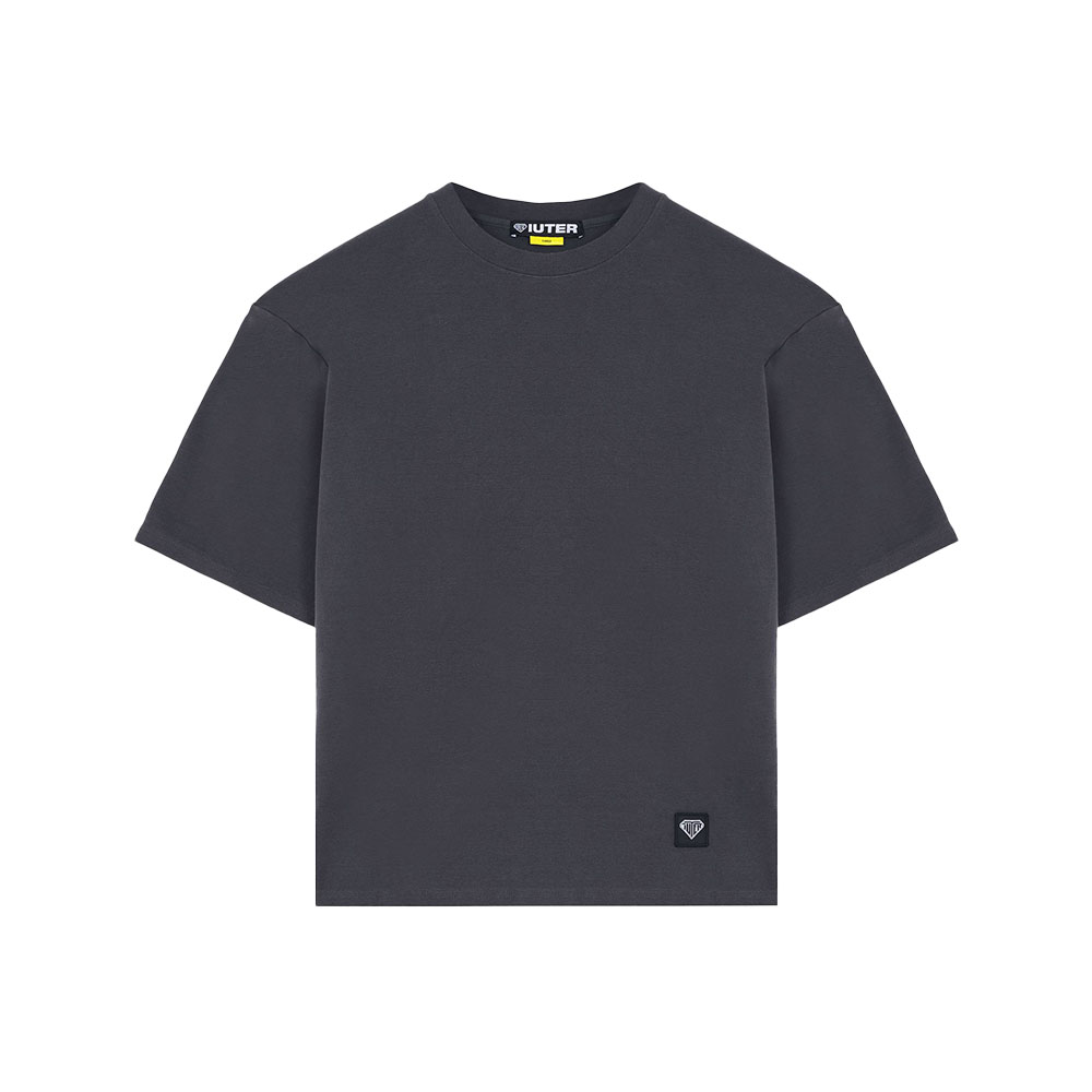 IUTER Maglietta Maniche Corte Tee Label Ribbed Asphalt