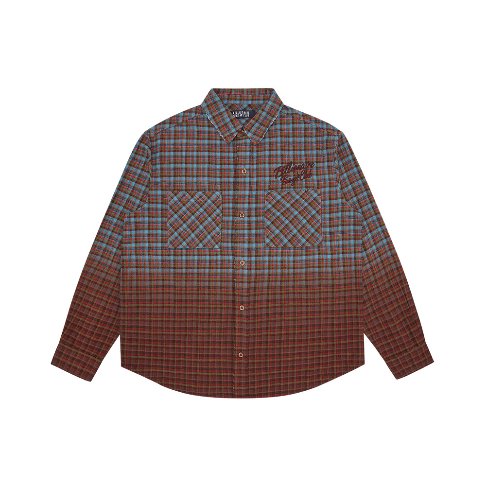 BILLIONAIRE BOYS CLUB Camicia Check Shirt Script Dip Dye 