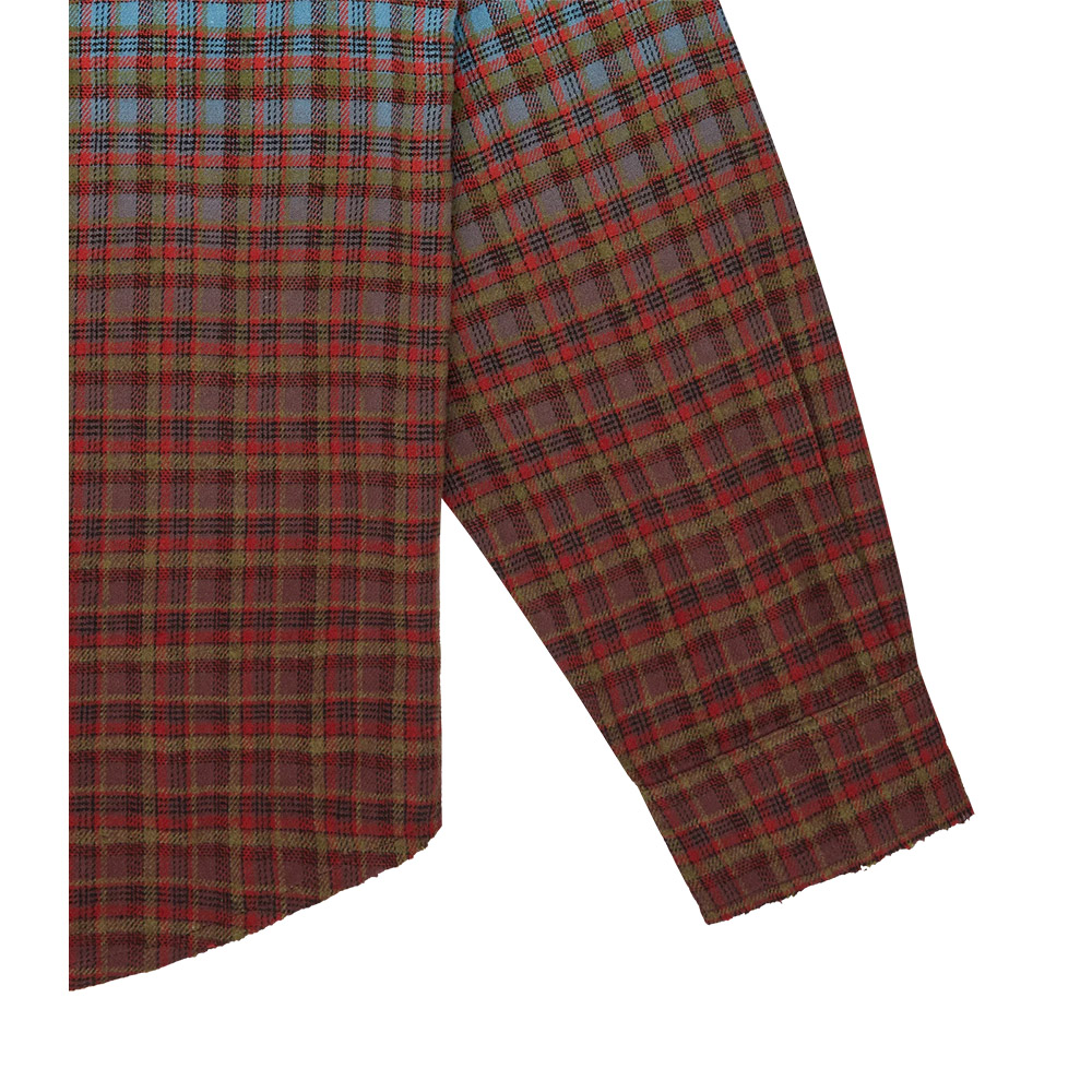 BILLIONAIRE BOYS CLUB Camicia Check Shirt Script Dip Dye 