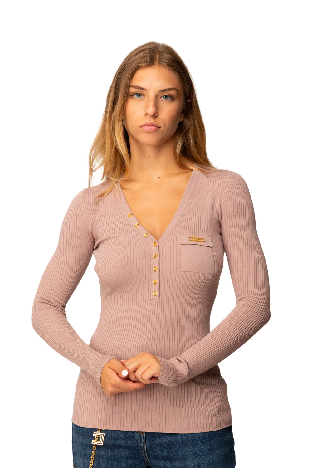 Maglia a Costine con Taschino