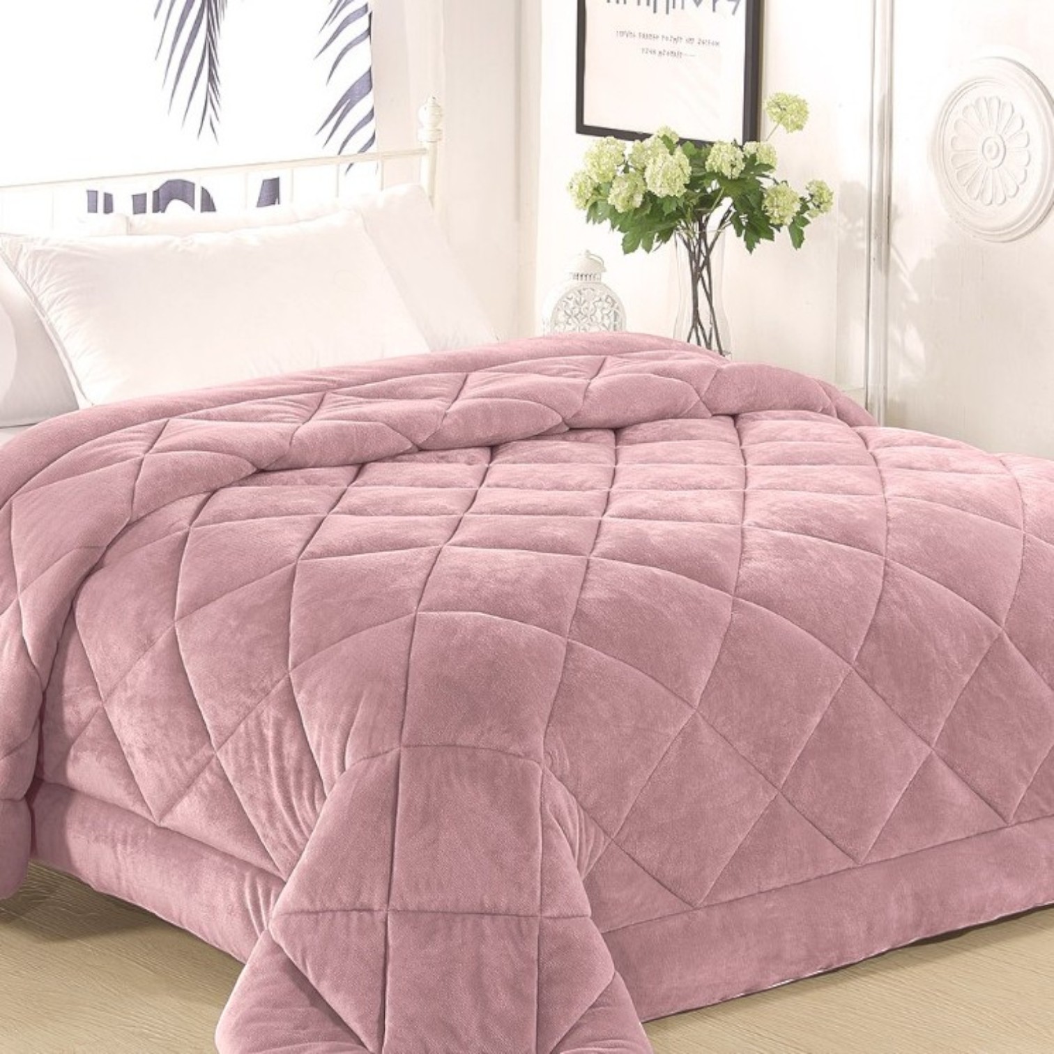 Trapunta una piazza e mezza Morbidina - rosa