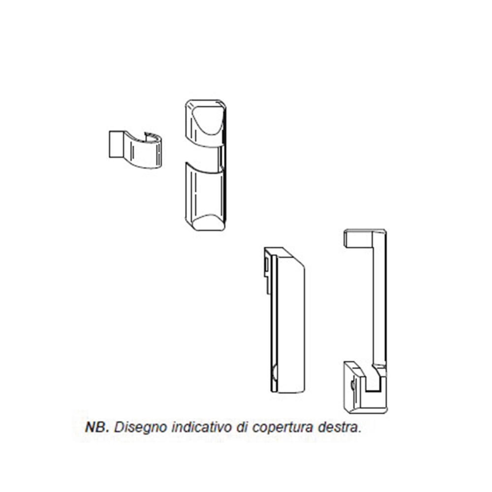 Kit copertura per cerniere e supporto forbice anta Sx foro 34 finitura Marrone
