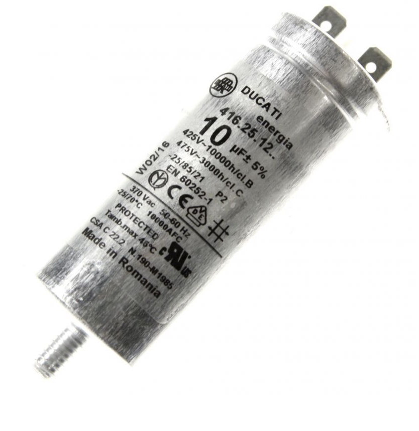 DL-pro Condensatore Con Cavo 10uF 450V Per Lavatrice – Diametro 30mm, Lunghezza 57mm – Universale