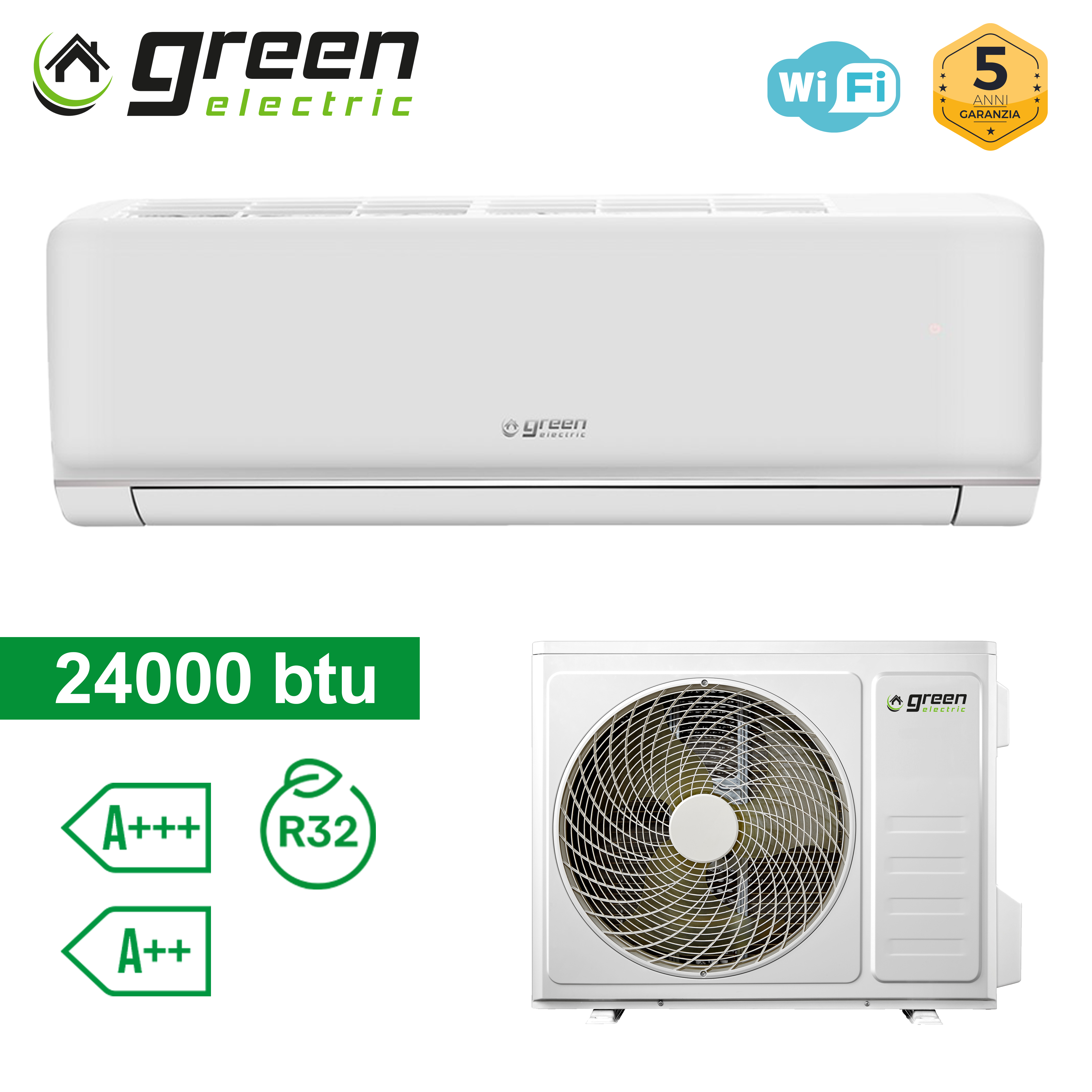 Climatisation Réversible Gree Cosmo 24000 BTU – Monobloc Mural WiFi, Classe A++ (neuf)