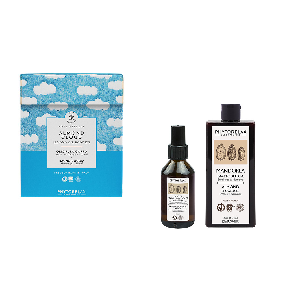 Cofanetto Coccole Sublimi Mandorla Olio Secco 100 ml + Bagno 250 ml
