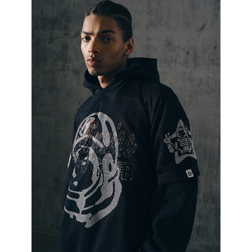 BILLIONAIRE BOYS CLUB Maglia Maniche Corte Mesh Football Tee Astro Big Black White 