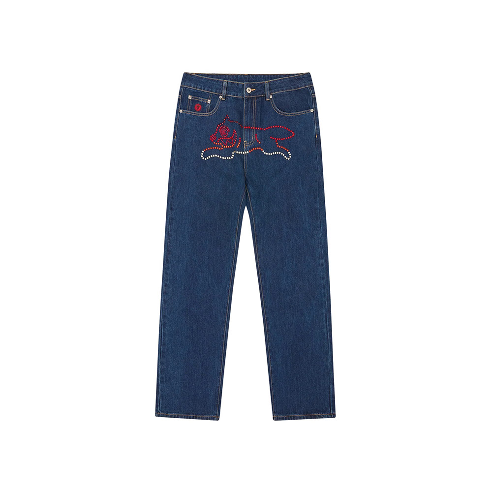 ICECREAM Pantalone Denim Pant Crystal Running Dog 