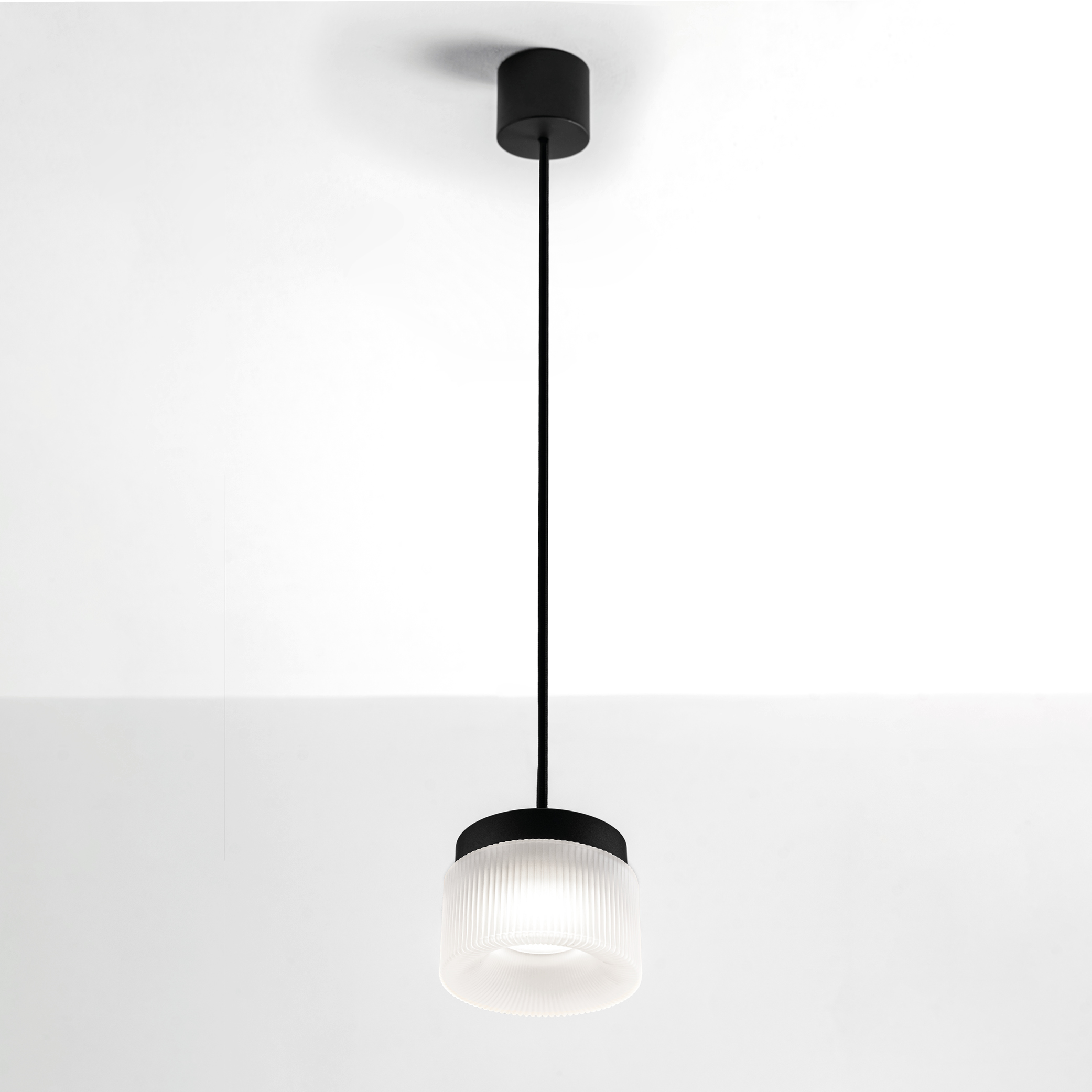 PILASTRO SOSPENSIONE BASE ANTRACITE + VETRO BIANCO SATINATO 1X12W LED GX53