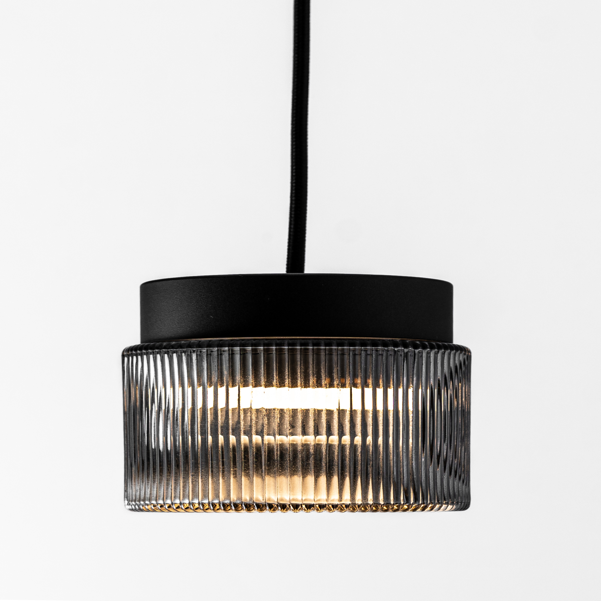 PILASTRO SOSPENSIONE BASE ANTRACITE + VETRO GRIGIO FUME' 1X12W LED GX53