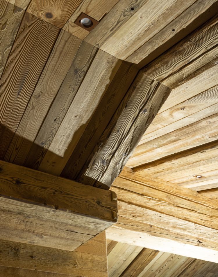 controsoffitto in legno di abete antico