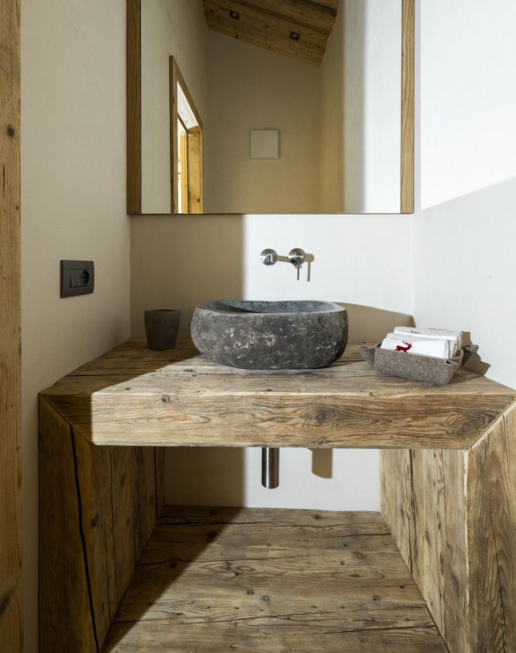 mobile bagno con lavabo in legno di abete