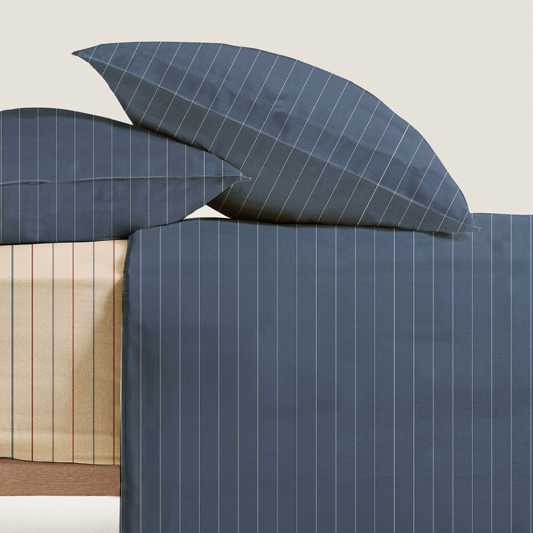 Completo Letto Francese Strait - blu