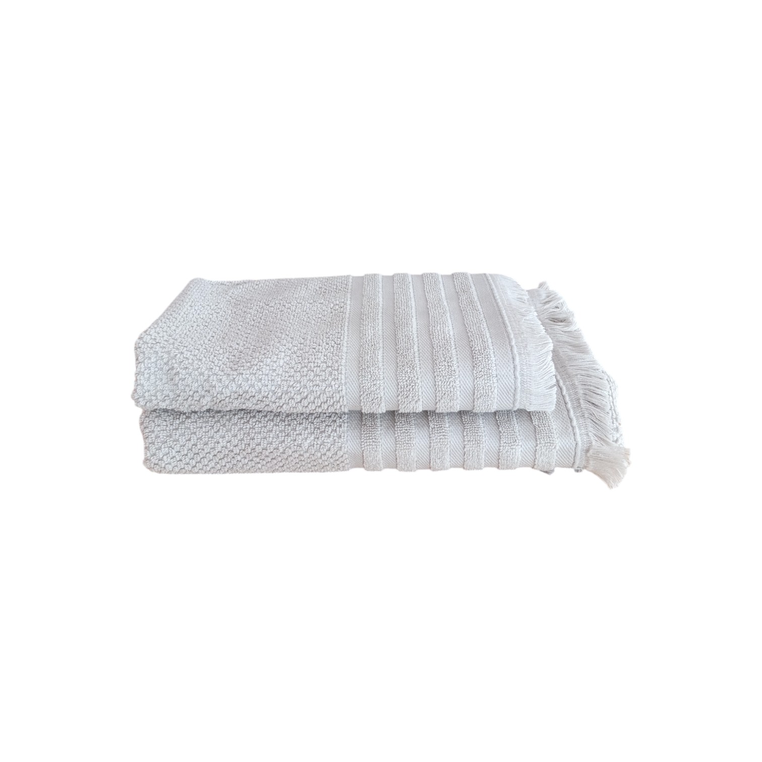 Coppia asciugamani Giulia viso + ospite - grigio chiaro