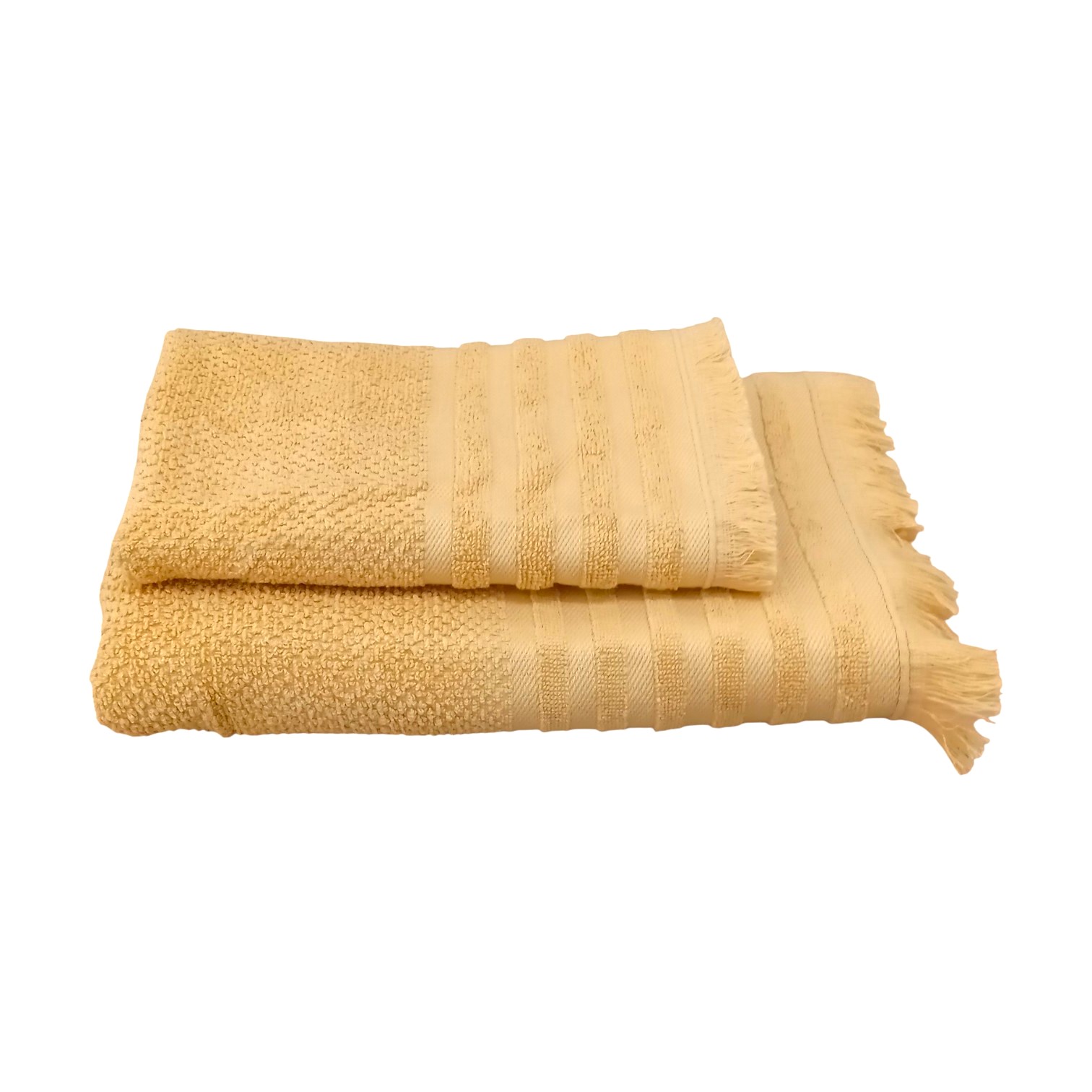 Coppia asciugamani Giulia viso + ospite - ocra