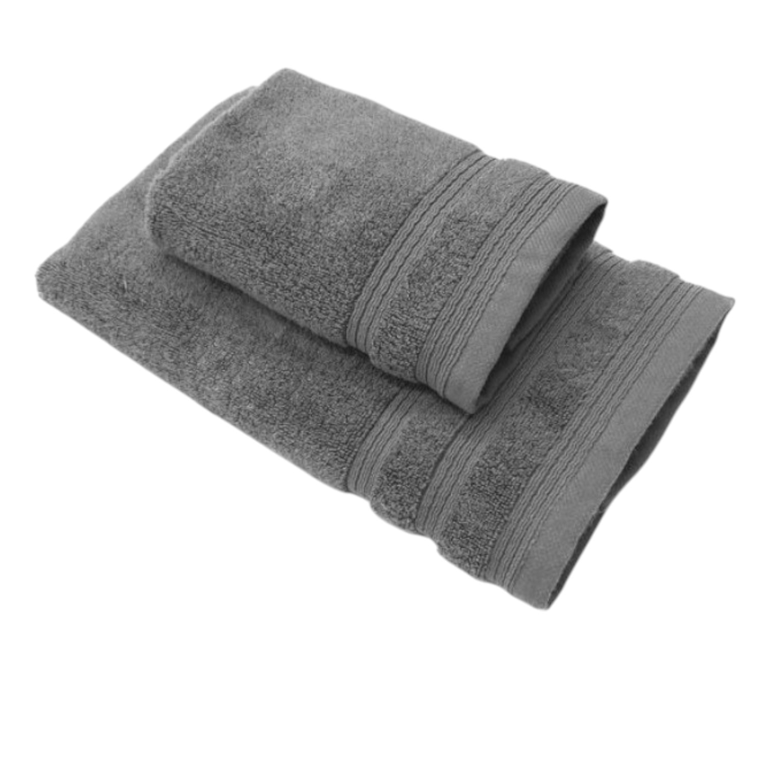 Coppia asciugamani Carezza viso + ospite 650 gr - fumo