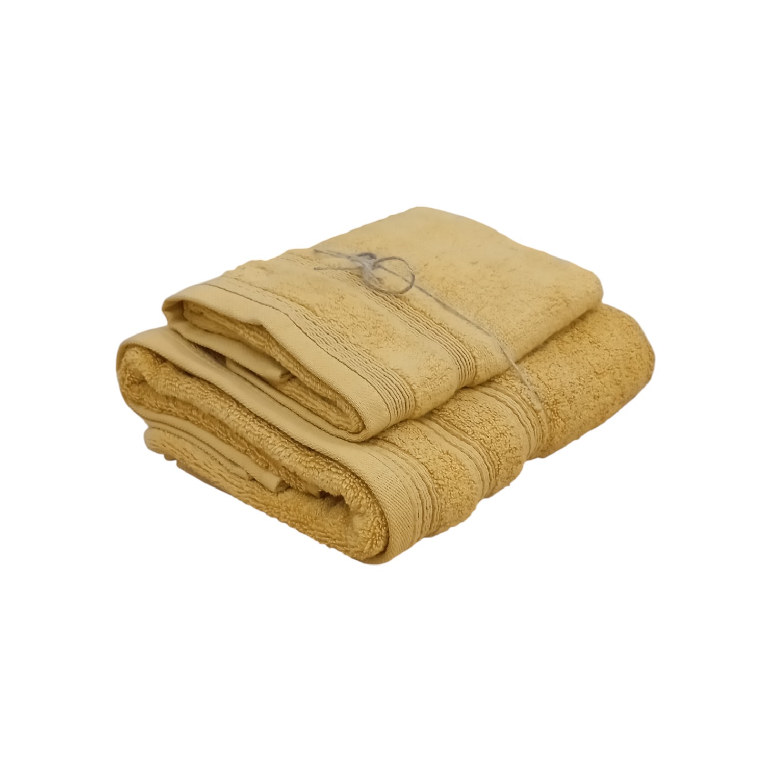 Coppia asciugamani Carezza viso + ospite 650 gr - senape