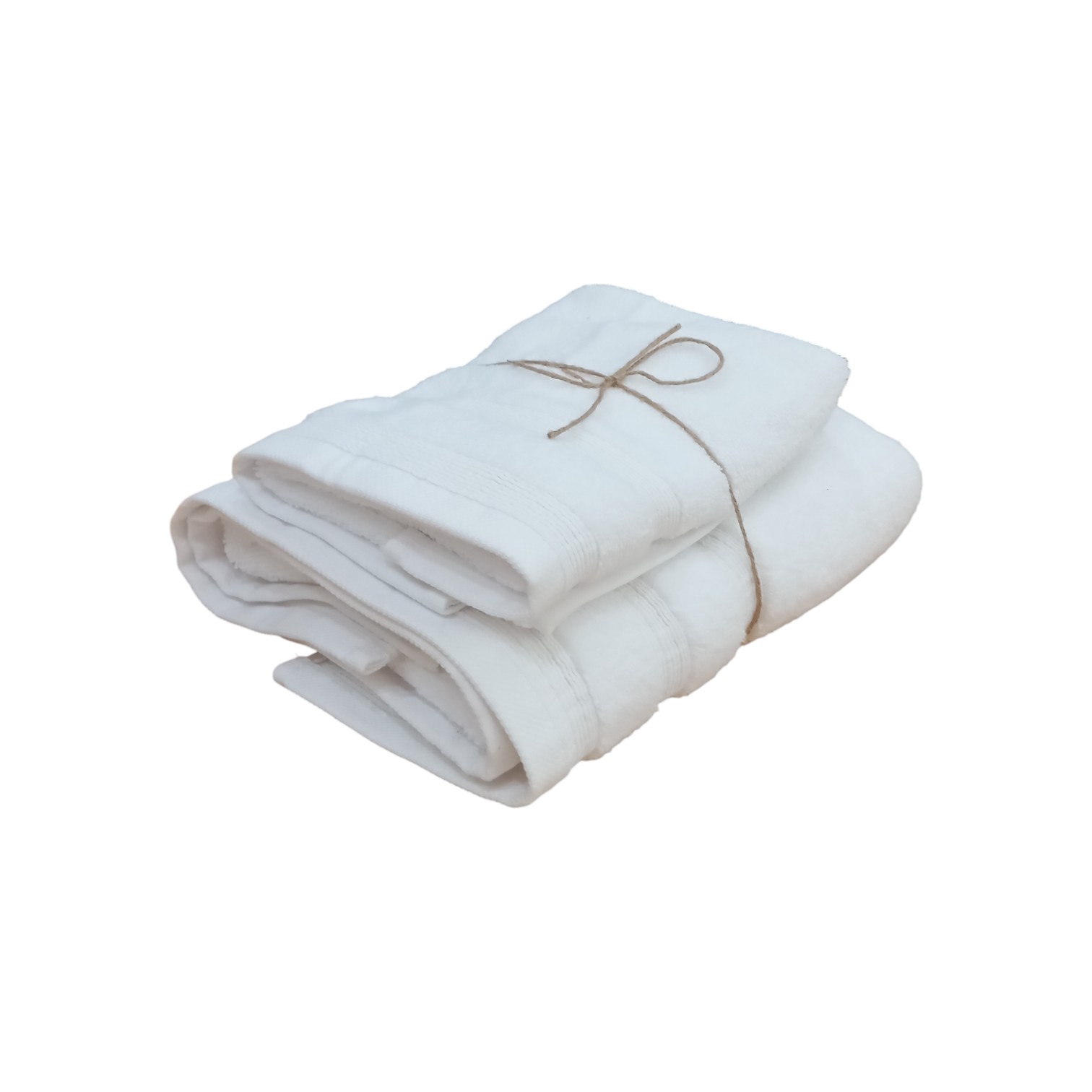 Coppia asciugamani Carezza viso + ospite 650 gr - bianco