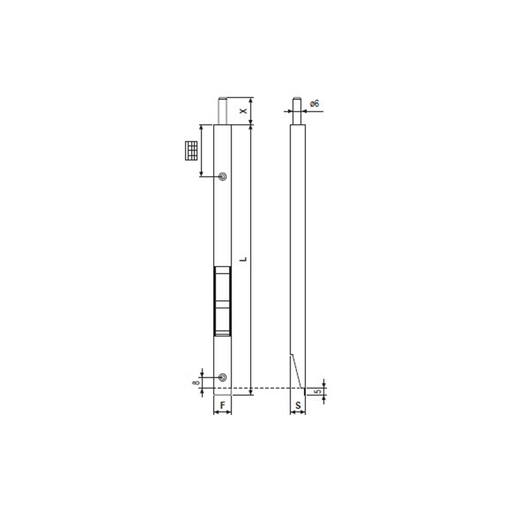 Catenaccio con pulsante frontale 13 lunghezza 120mm nichelato