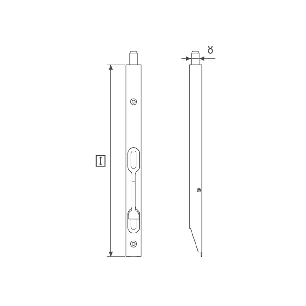 Catenaccio a leva frontale 16 altezza 150mm Bronzo verniciato