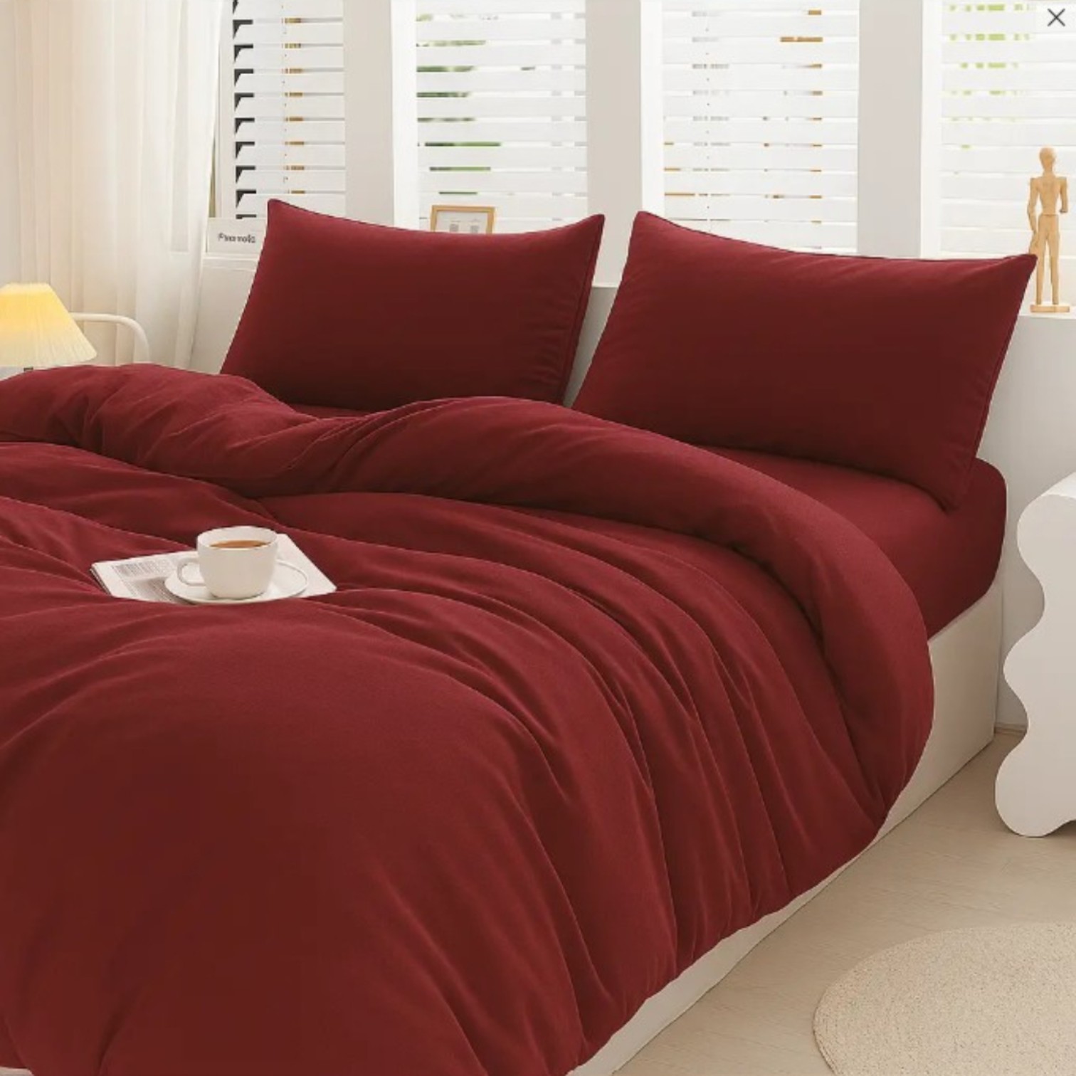 Copripiumino una piazza Jersey No Stiro 100% cotone - Bordeaux