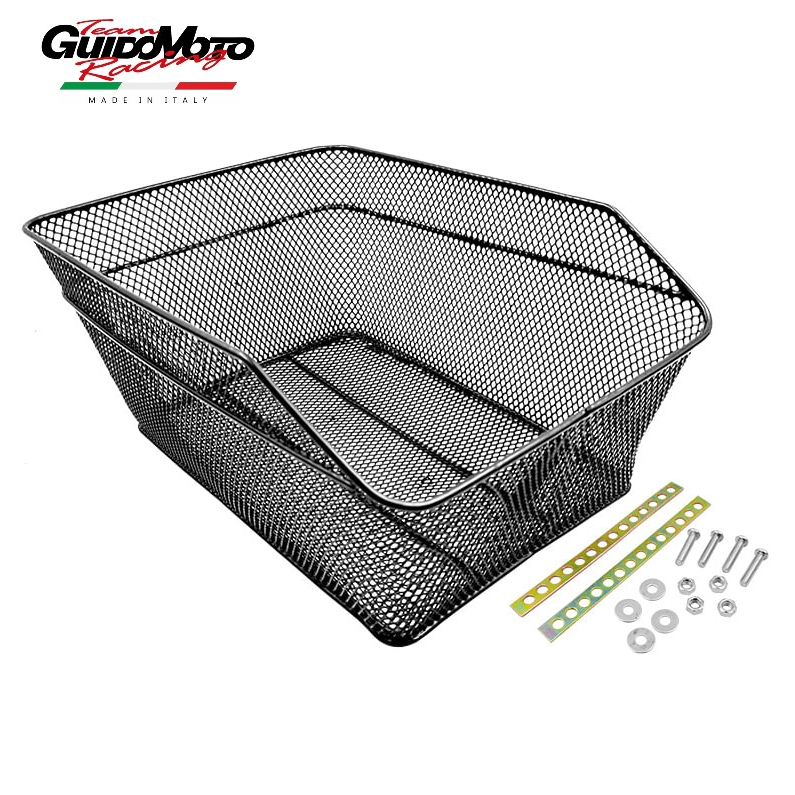 CESTINO POSTERIORE PER CICLOMOTORE E BICICLETTA METALLO NERO MVTEK 307800015