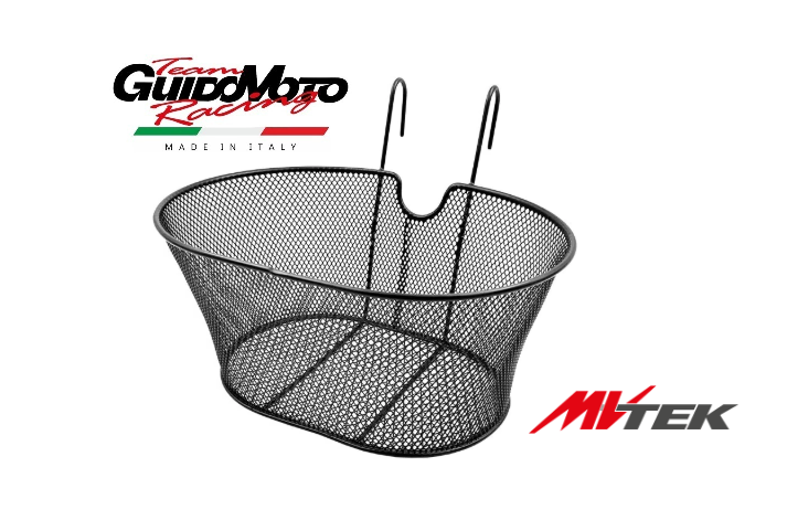 CESTINO ANTERIORE OVALE NERO CON GANCI BICICLETTA UOMO DONNA MVTEK ​​​​​​​307800020