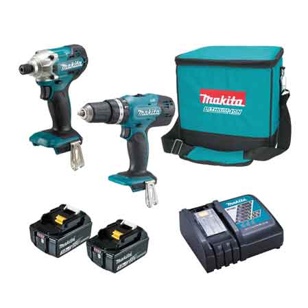 KIT COMBO TRAPANO AVVITATORE 'DHP453' + AVVITATORE 'DTD156' MAKITA 18V - MAKITA