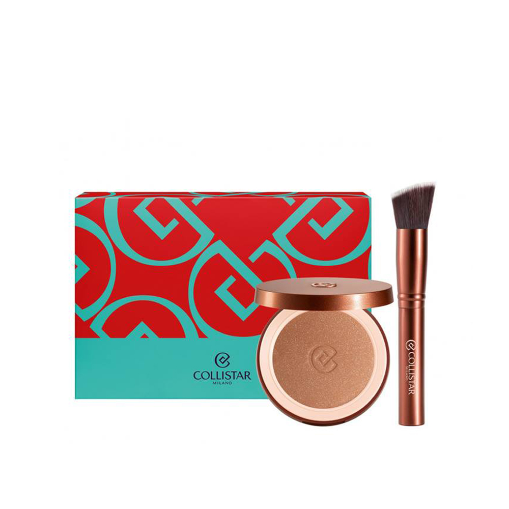 Cofanetto Terra Polvere Abbronzante Effetto Seta + Pennello a Goccia