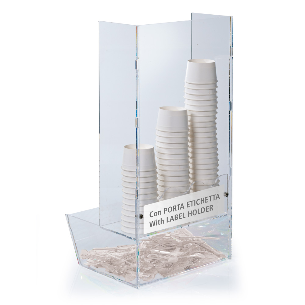 Porta coppette con vano porta palette e tasca per cartellini